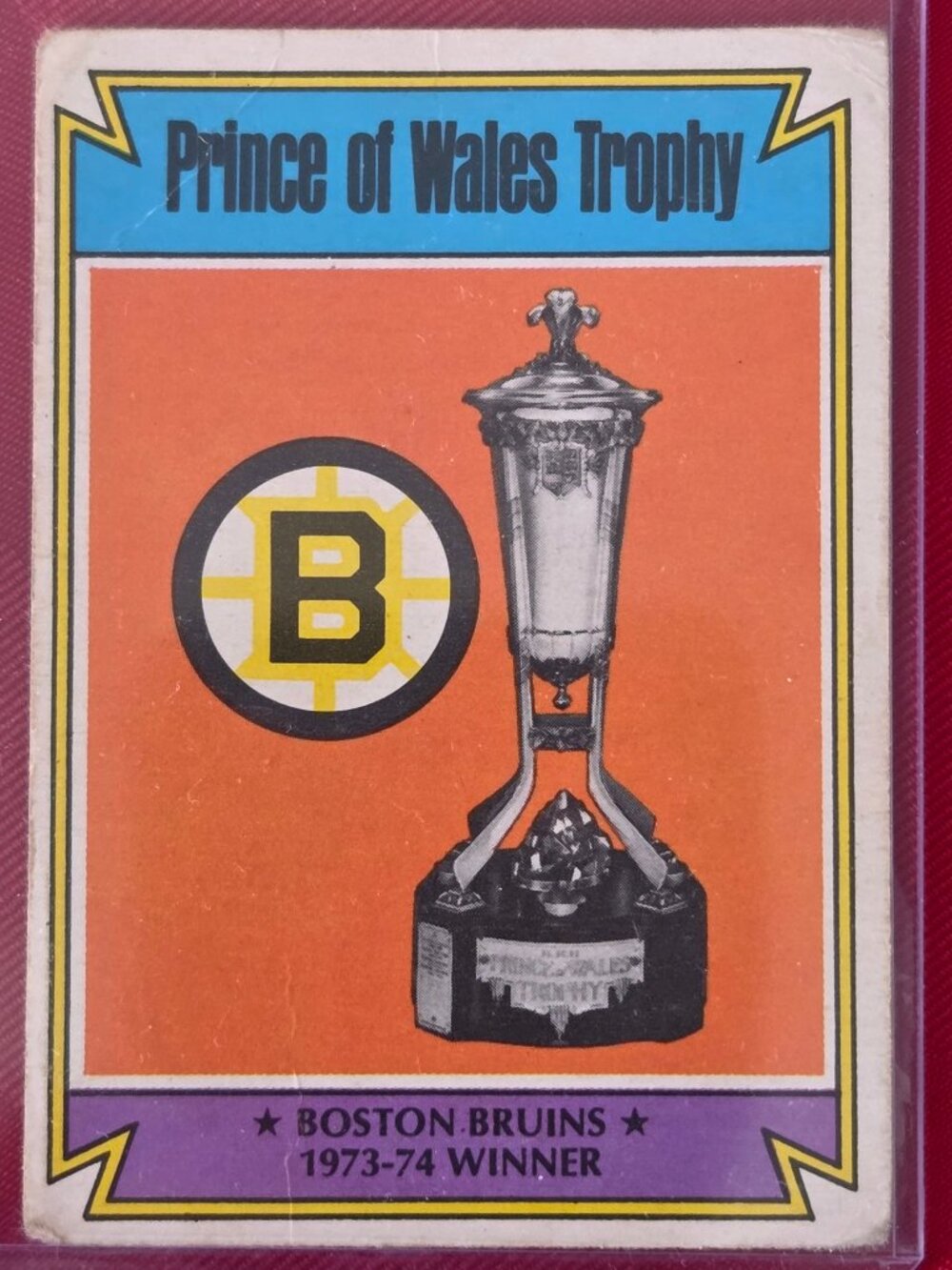RARE, VINTAGE, 1974 OPEE CHEE, PRINCE OF WALES TROPHY, HOCKEY CARD!!!